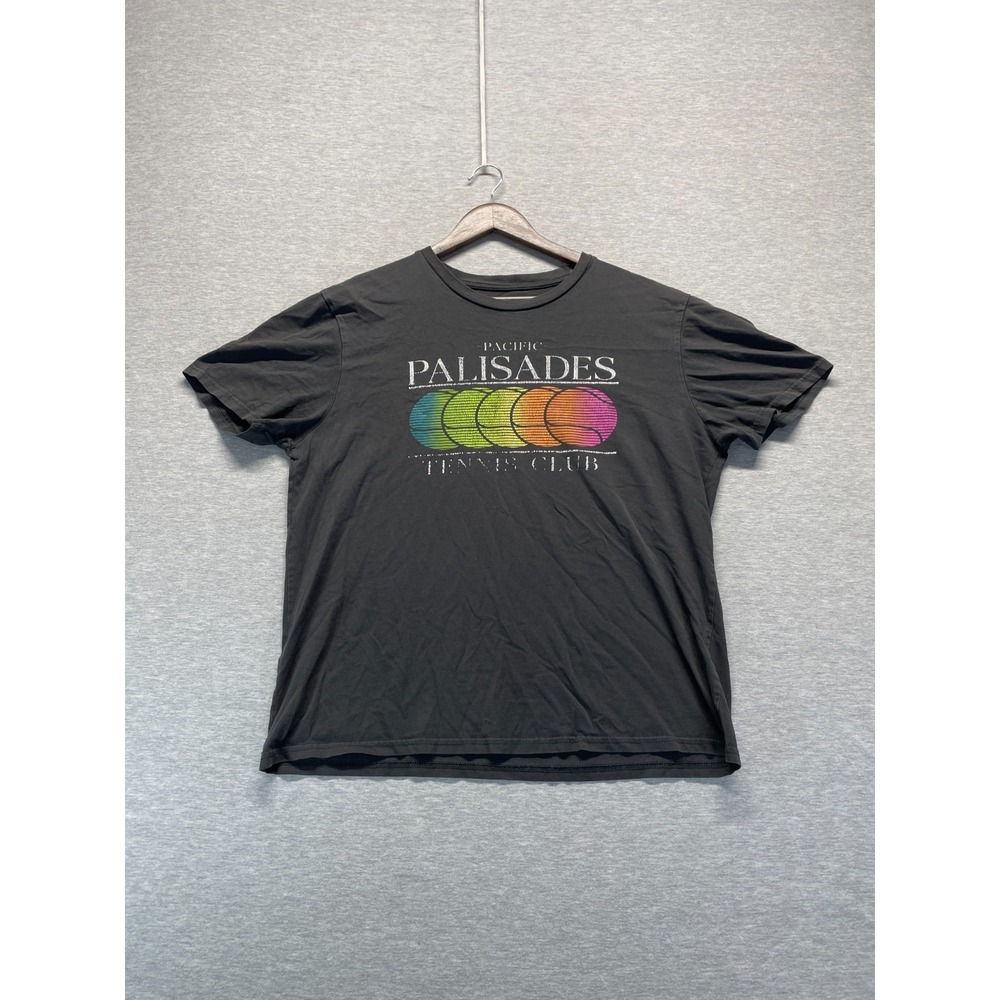 Arizona Jean Co T Shirt Mens L Gray Graphic Print Pacific Palisades Tennis Club